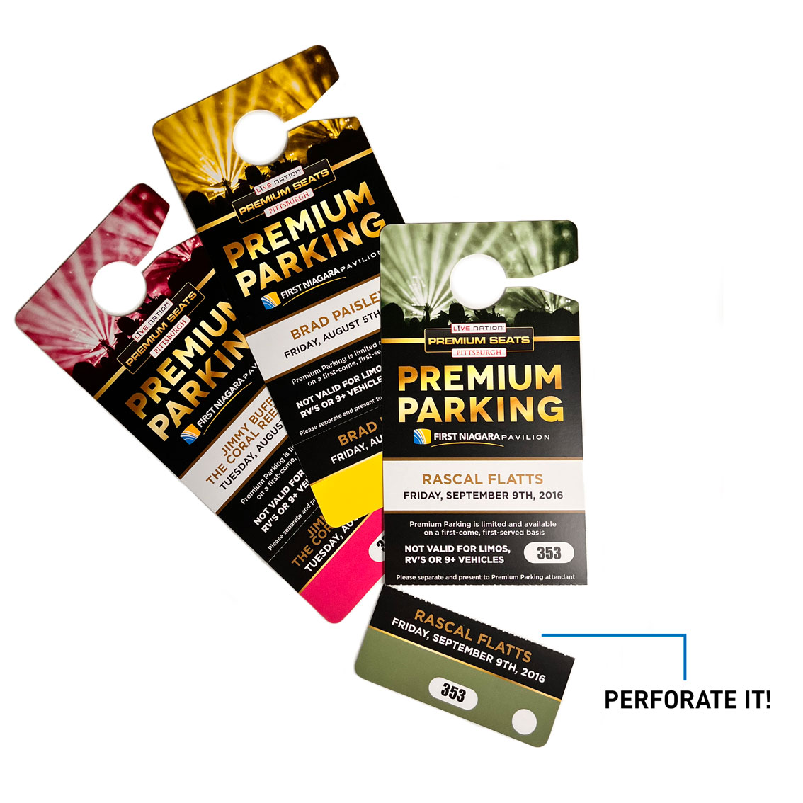Custom Hanging Paper Parking Passes