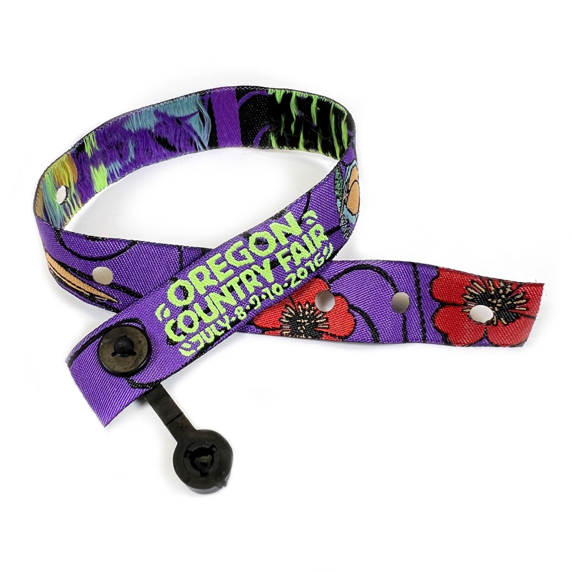Custom Woven Cloth Snap Clip Wristbands