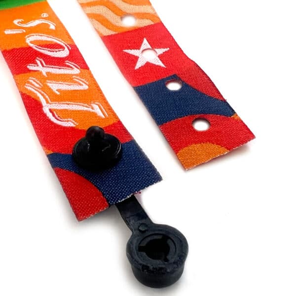 snap clip on fabric festival wristband
