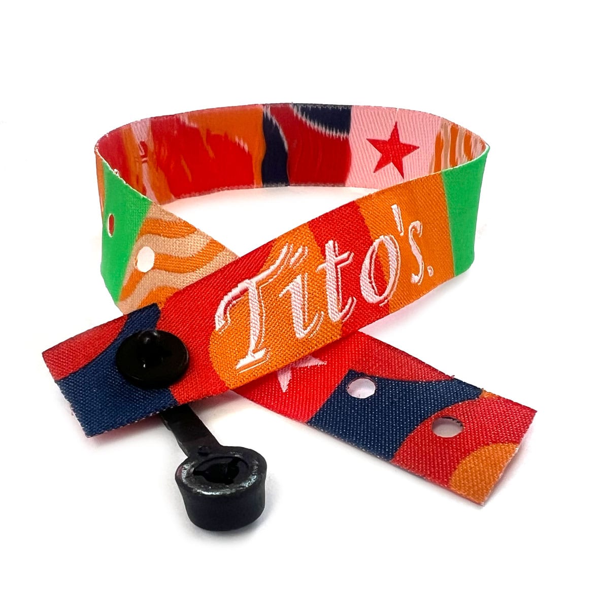 Custom Woven Cloth Snap Clip Wristbands