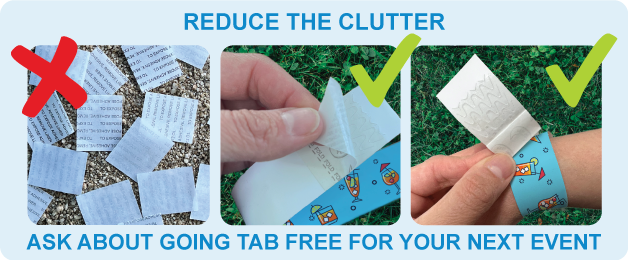 Tab-free Tyvek wristbands – reduce the clutter