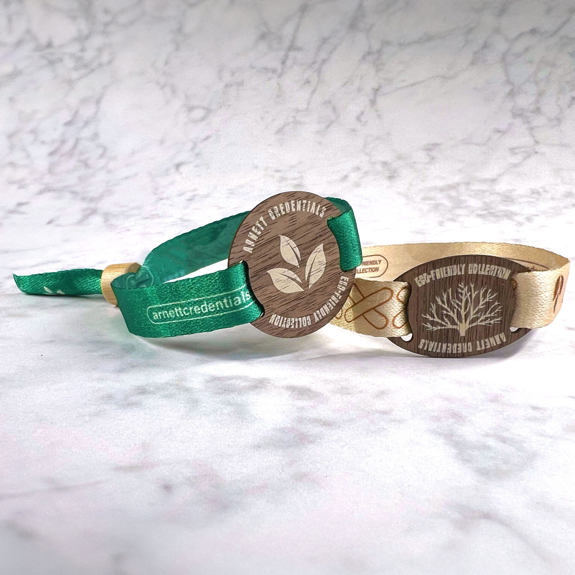 Custom Eco-Friendly Cloth Wristbands with Wood RFID Tag