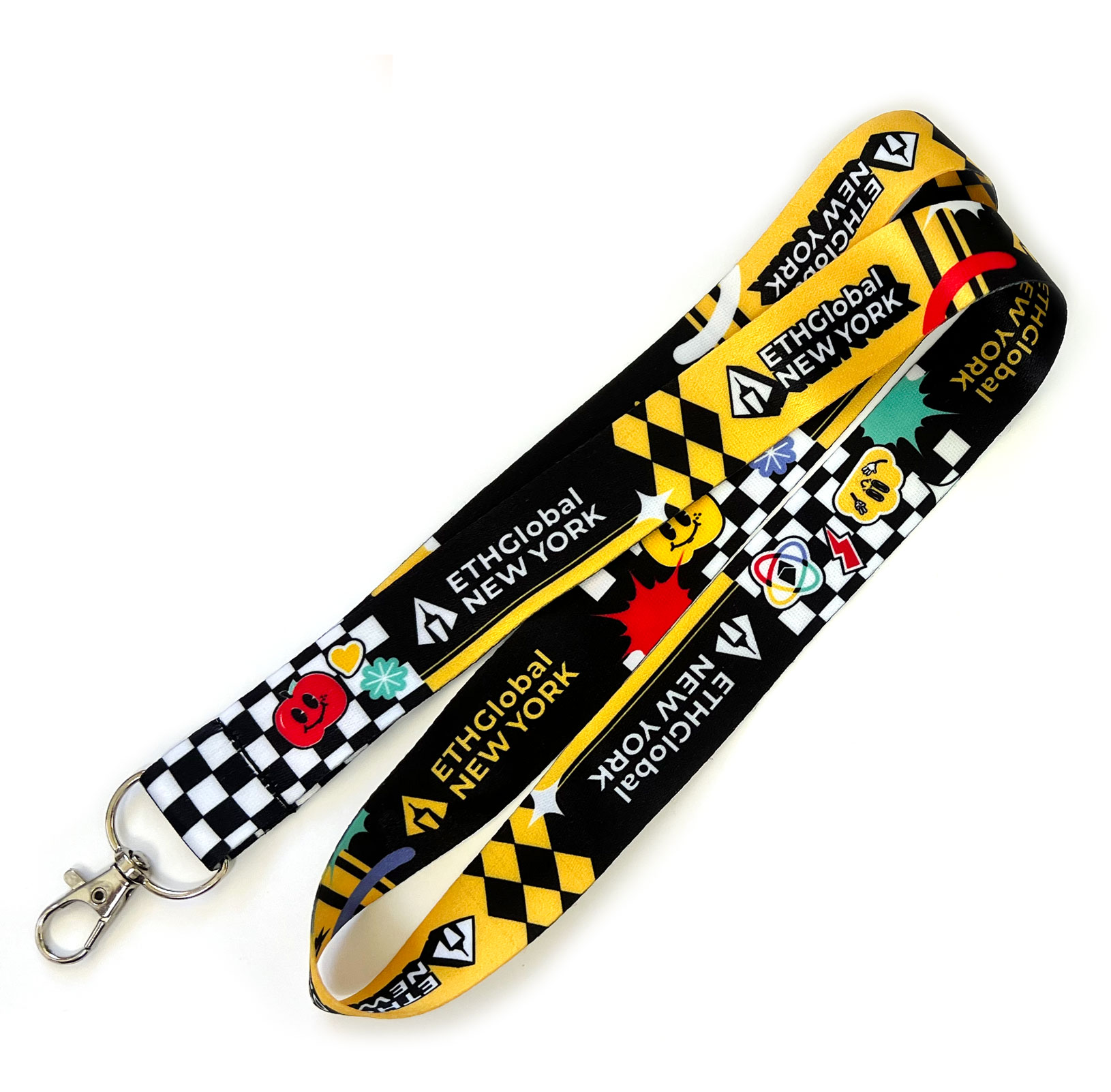 full-color trade show lanyard with 3×4 badge holder