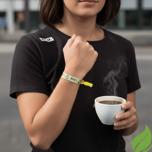 Recycled PET cloth wristband with full-color custom print