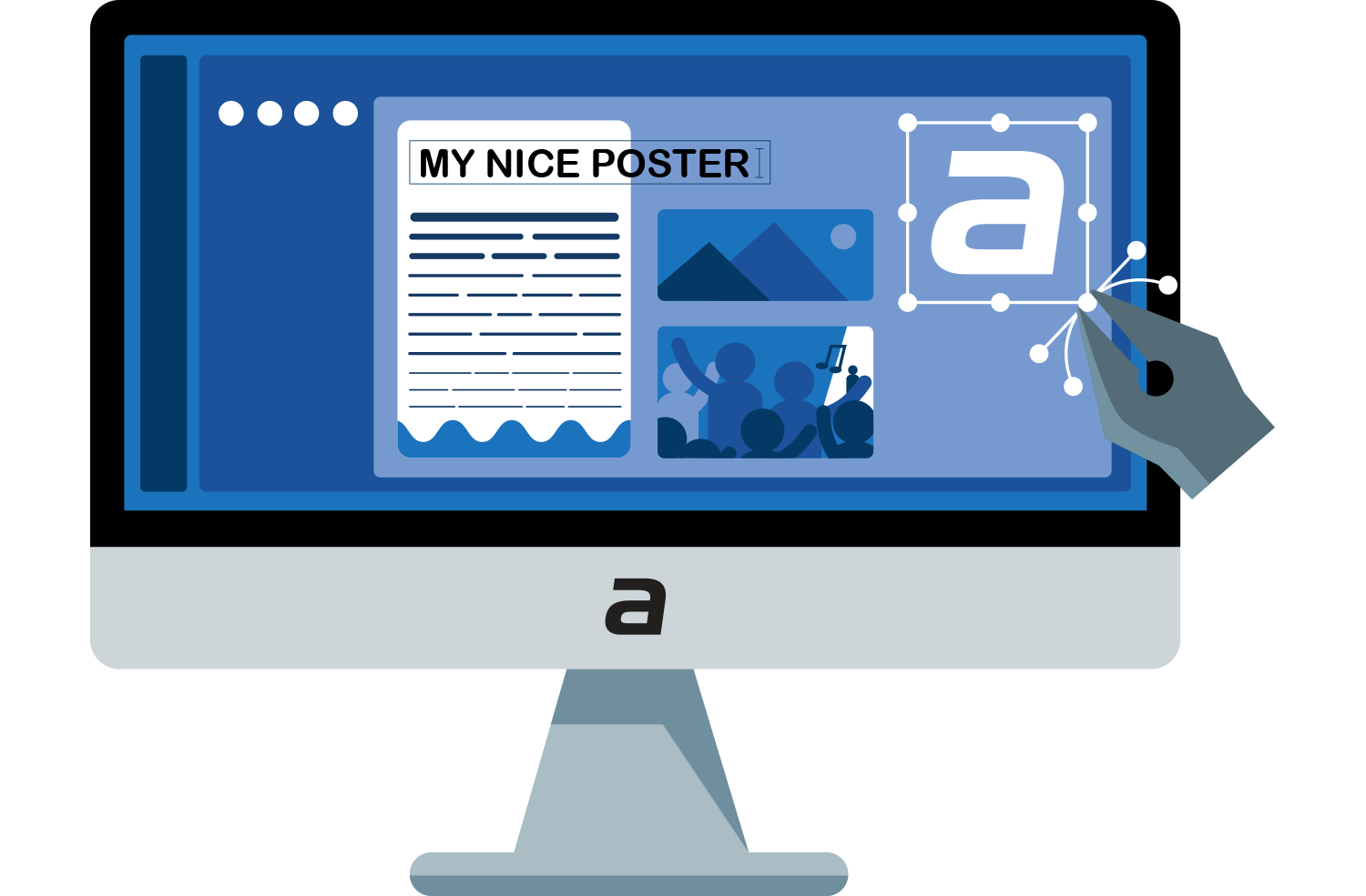 Design custom posters, wristbands and stickers online