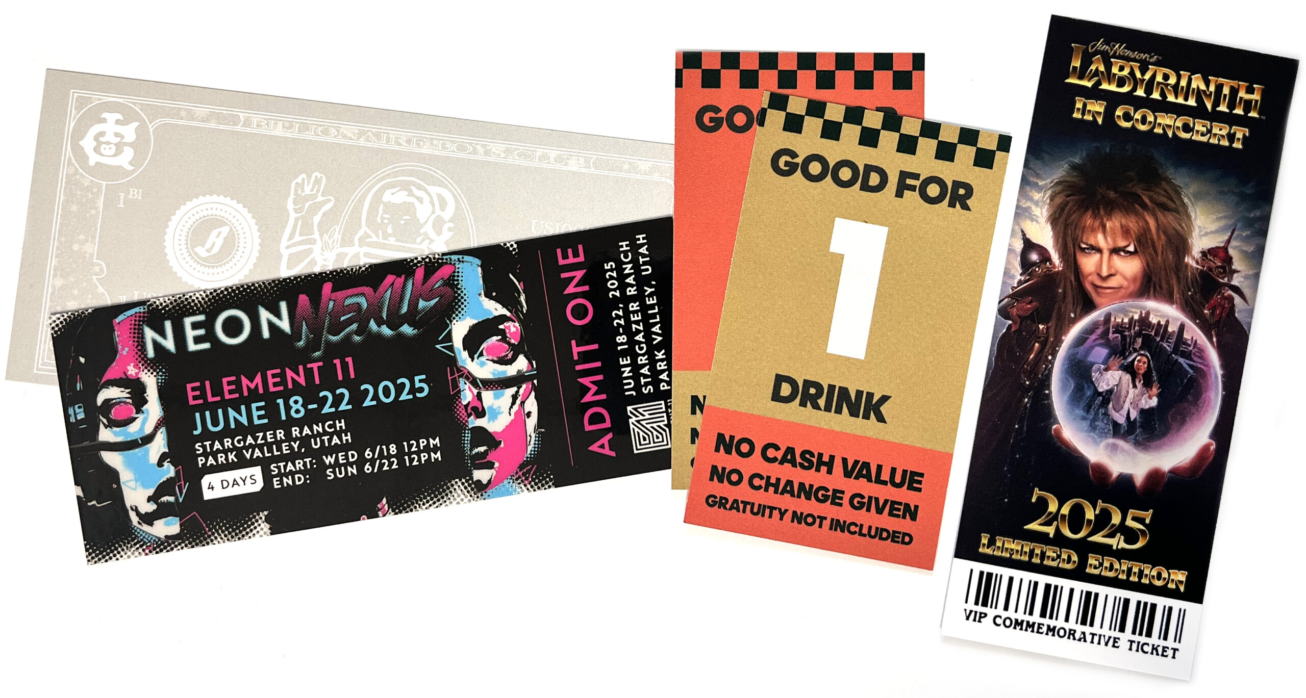 Eco friendly paper stock for event badges and passes
