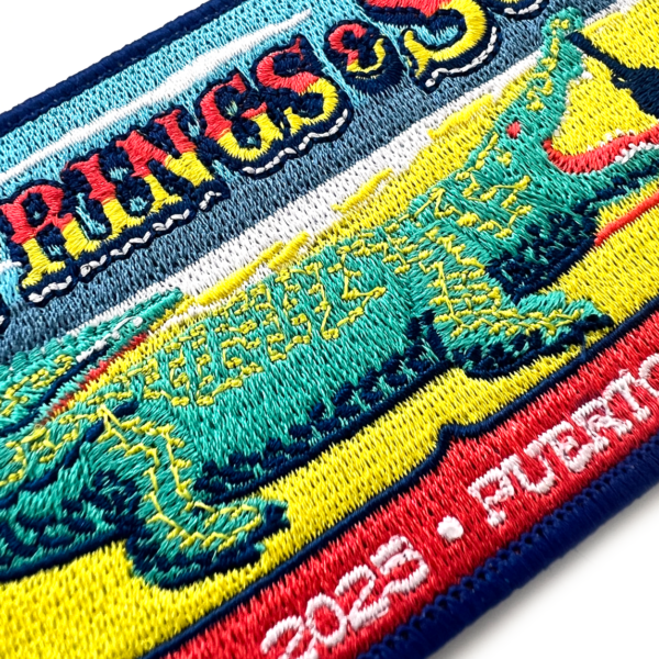 woven embroidered patch tag detail
